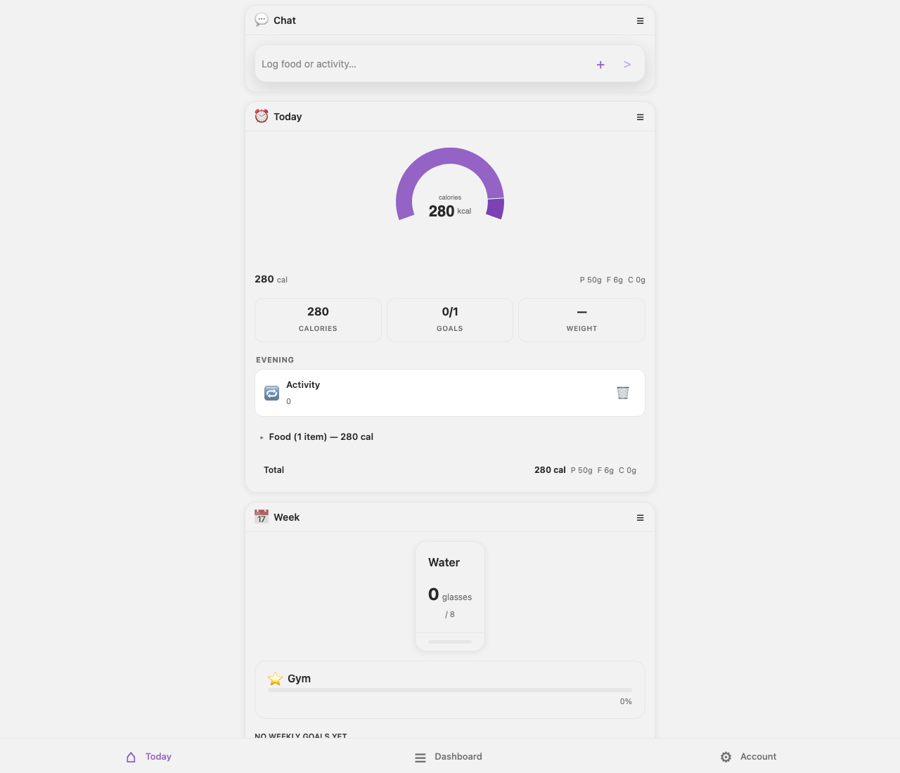 RoutineMe daily tracking view